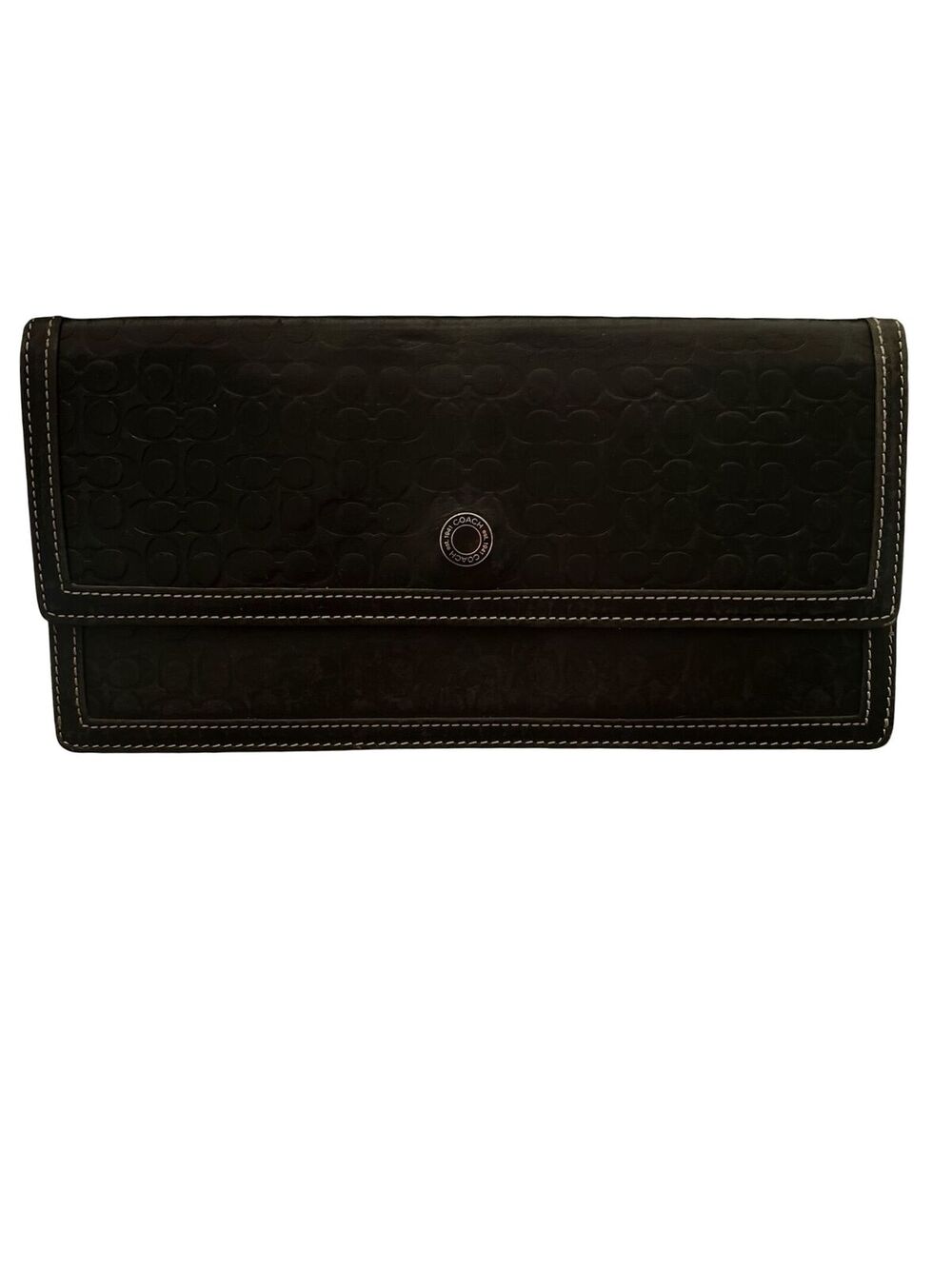 W13. Coach black leather clutch/travel wallet